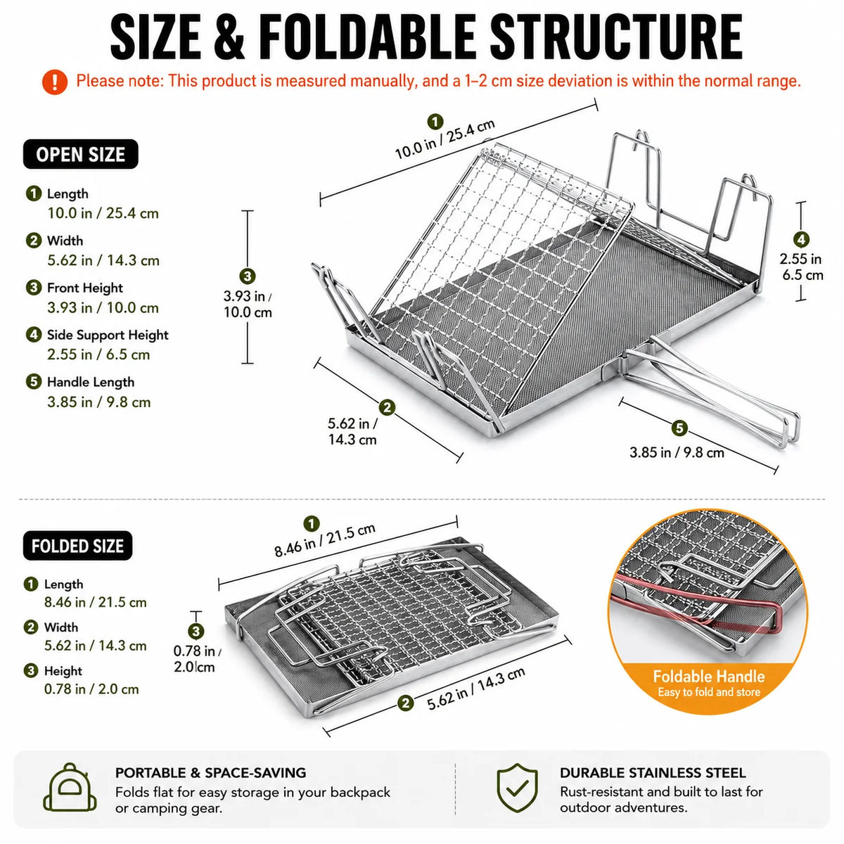 Uwhise Foldable Camping Toaster | Stainless Steel Camp Grill Camping Toaster Grill Axl