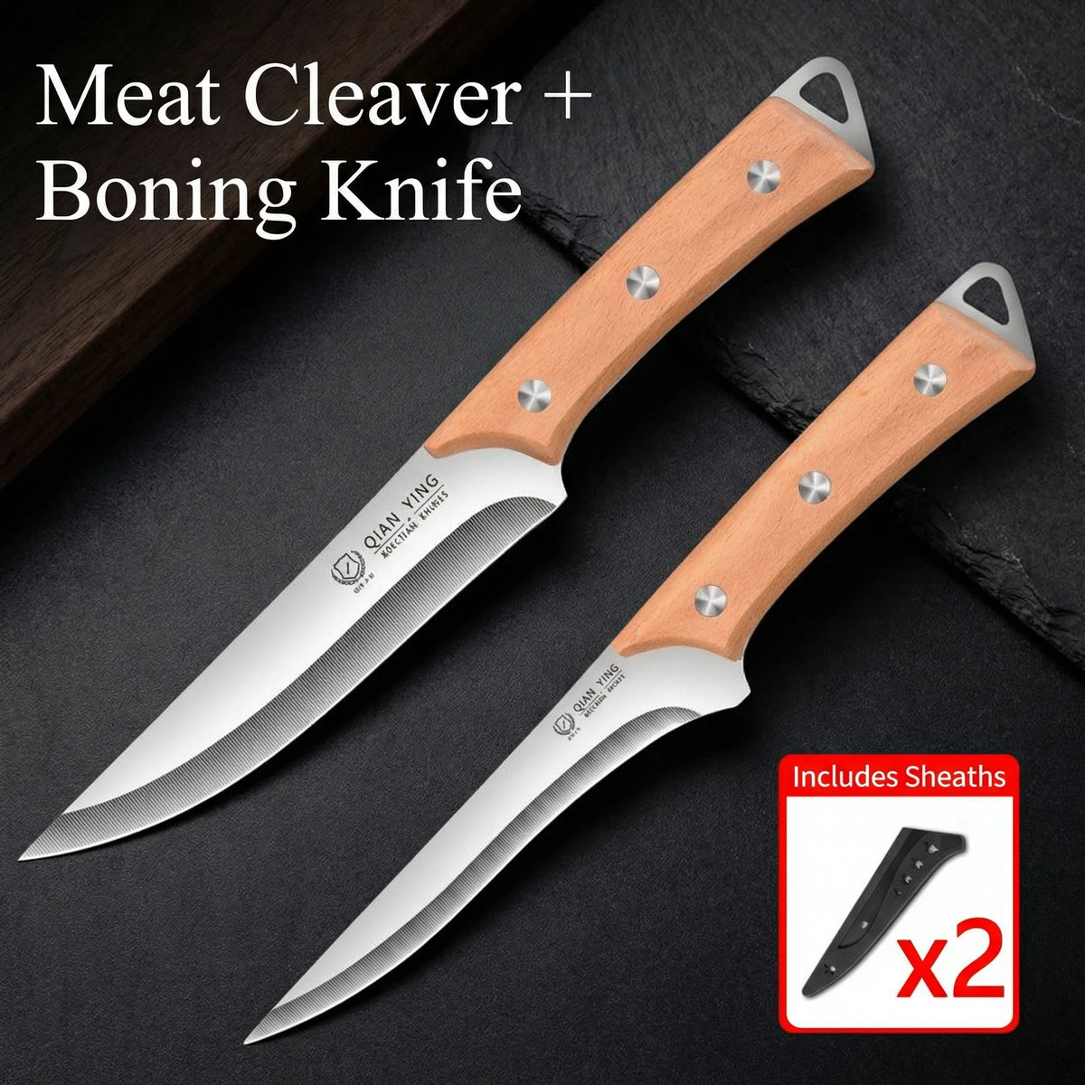 Professional Boning Knife – Sharp Blade & Wood Handle | 22cm Boning Knife Axl 2pcs