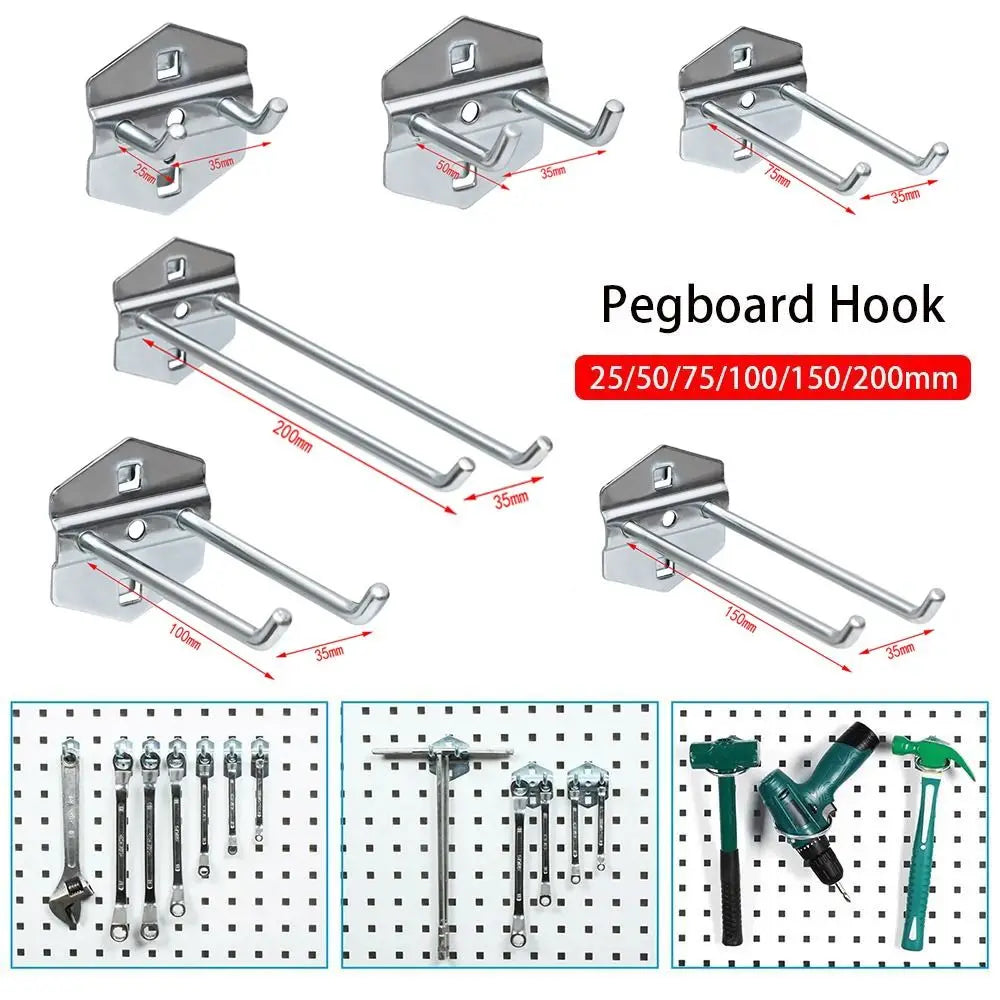Steel Pegboard Hooks – Wall Mount Hanger for Garage & Kitchen Pegboard Hook Axl