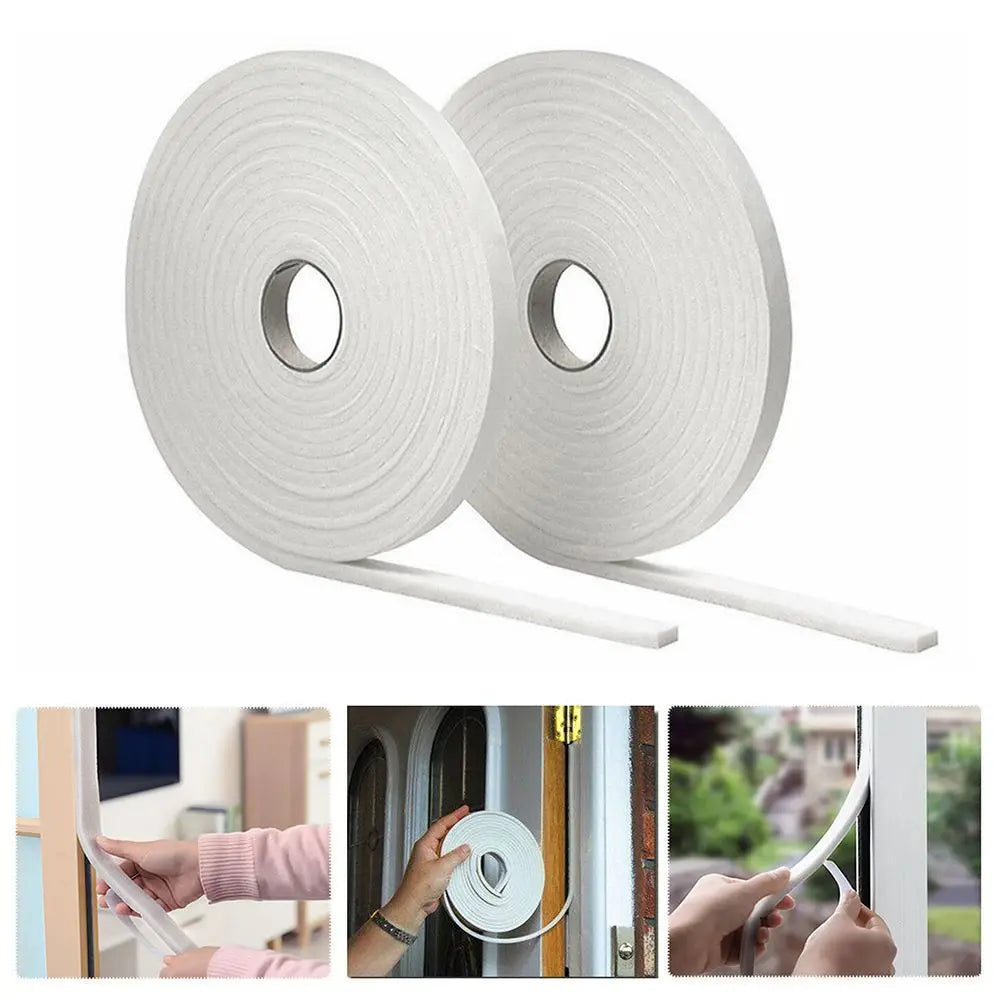 5m Self-Adhesive Foam Weatherstrip – Door & Window Gap Seal Tape Foam Weatherstrip Tape Axl