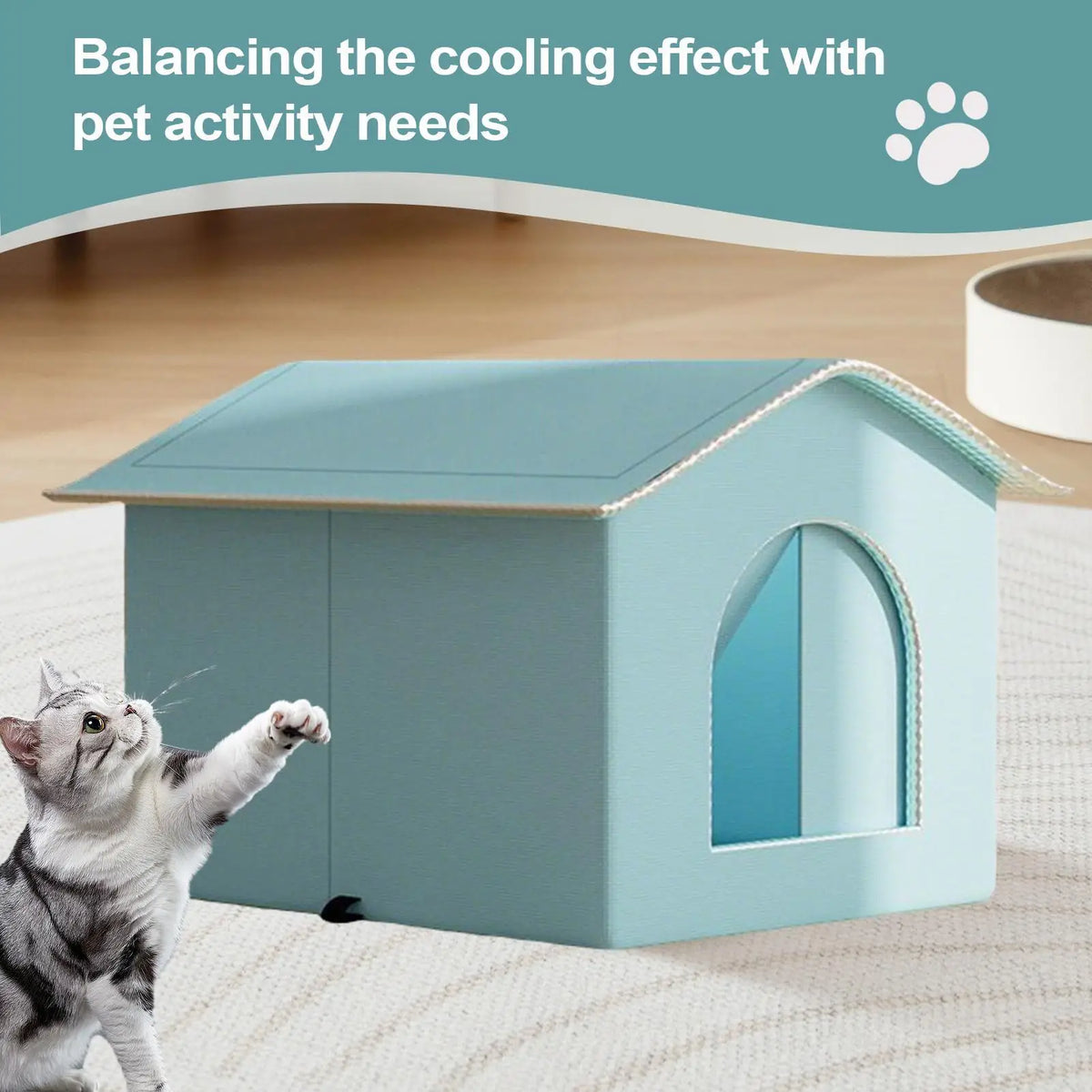 Cooling Cat House – Enclosed All-Season Pet Nest | S & M Sizes Cat Cooling House Axl
