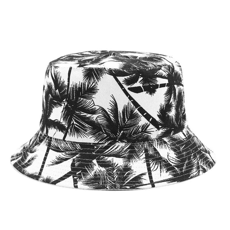 Reversible Coconut Tree Bucket Hat – Unisex Cotton Sun Hat Reversible Bucket Hat Axl