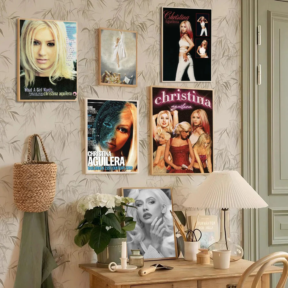 Christina Aguilera Singer Wall Poster – Self-Adhesive Art Sticker Wall Art Poster Axl