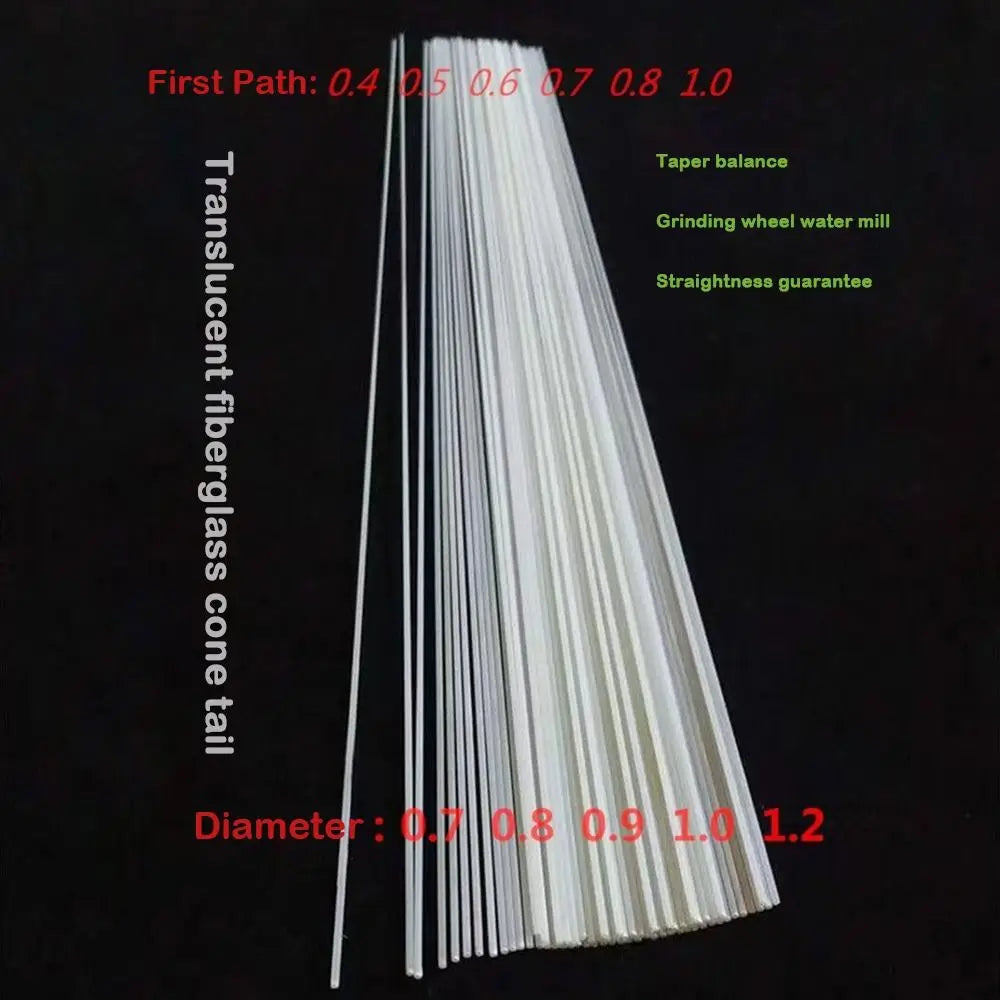 10pcs Glass Fiber Cone Sticks – DIY Fishing Float Tail 28cm Fishing Float Material Axl