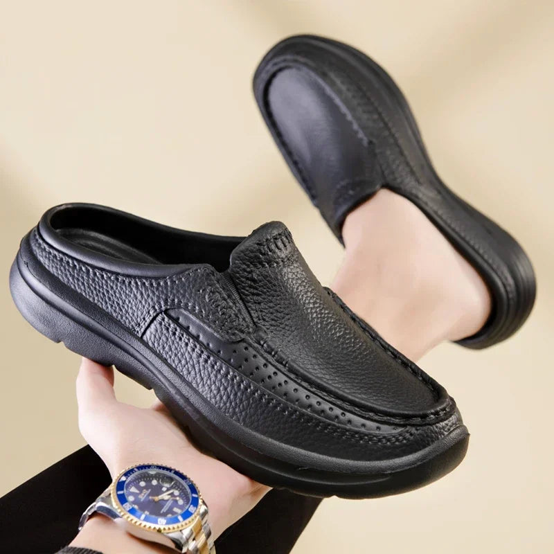 Men's Leather Loafers – Cork Sole Breathable Casual Shoes Men's Leather Loafers Axl