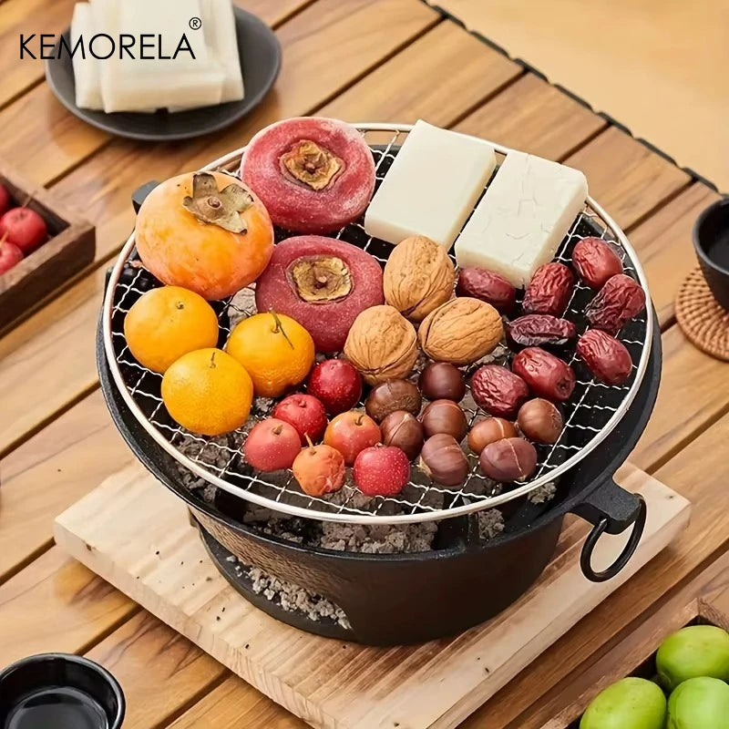 KEMORELA Cast Iron Charcoal Stove – Portable BBQ Grill Charcoal BBQ Grill Axl