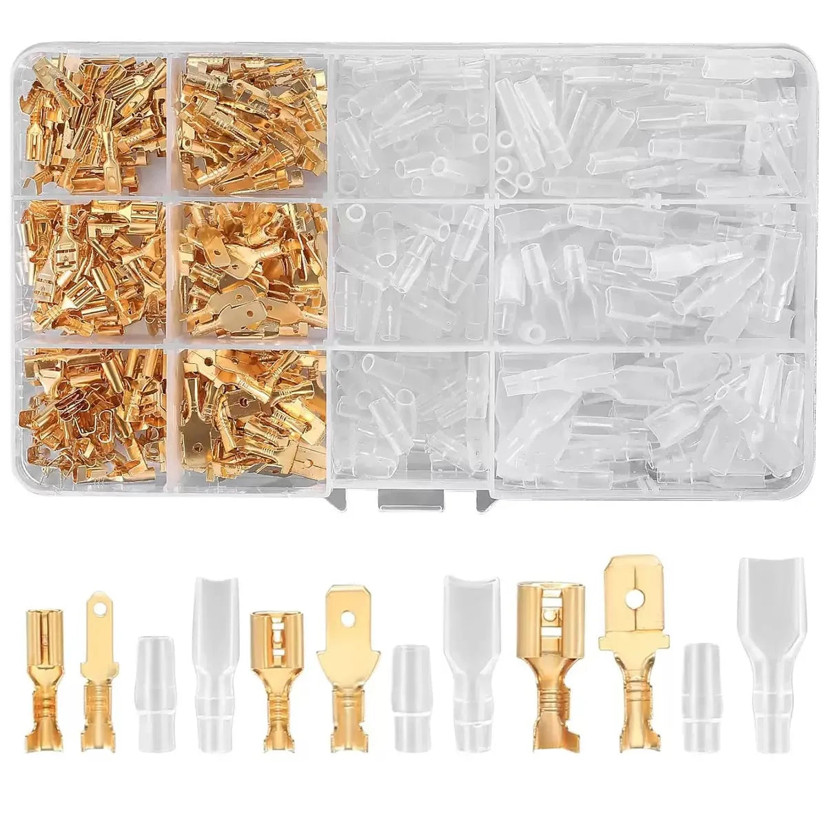 480-Pc Spade Connector Kit – 2.8/4.8/6.3mm Crimp Terminals Crimp Connector Kit Axl 480PCS Kit