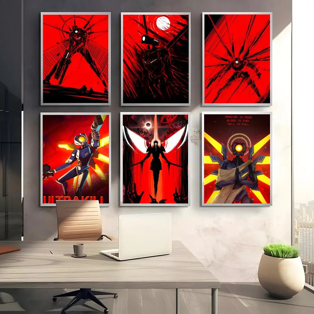 ULTRAKILL Game Poster Sticker – Self-Adhesive HD Wall Art Game Wall Poster Axl