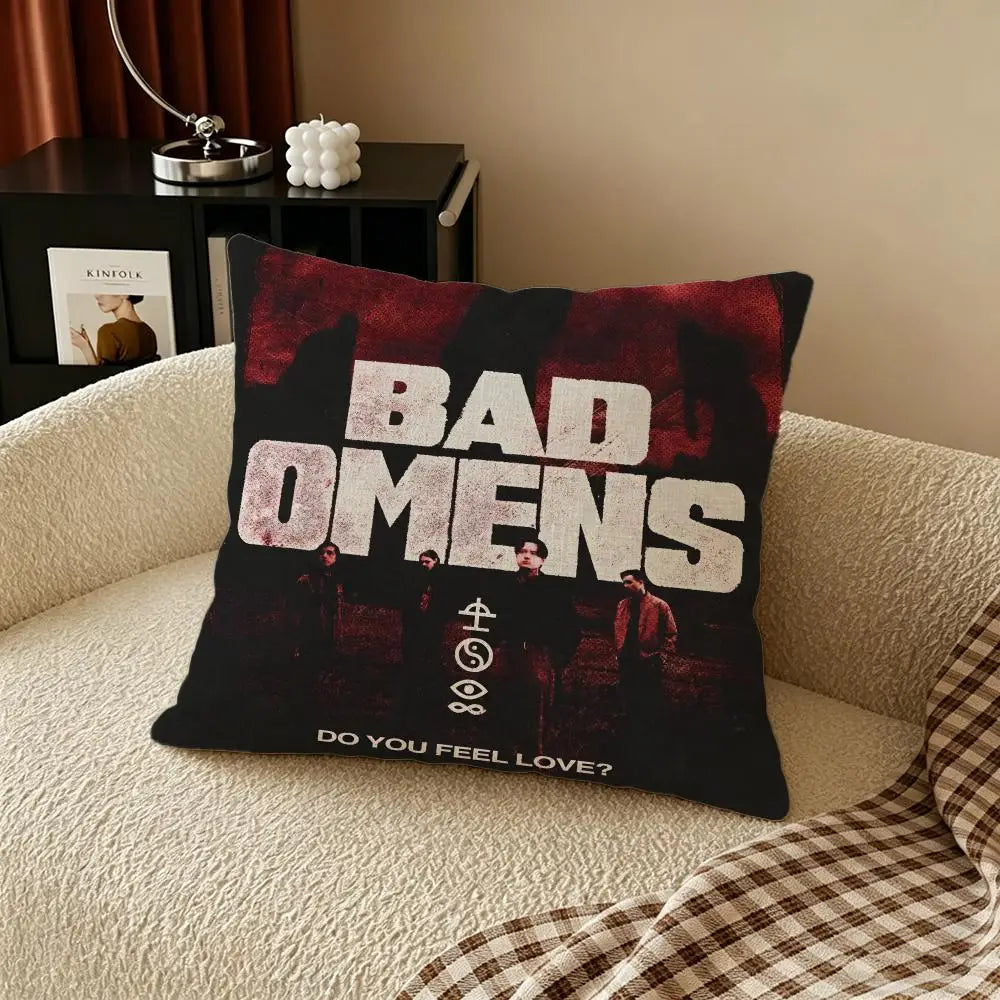 Bad Omens Linen Cushion Cover – Sofa, Bedroom & Chair Decor Decorative Cushion Cover Axl