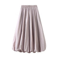 Women's Floral Midi Skirt – High Waist Lantern Style One Size Floral Midi Skirt Axl Light purple One Size