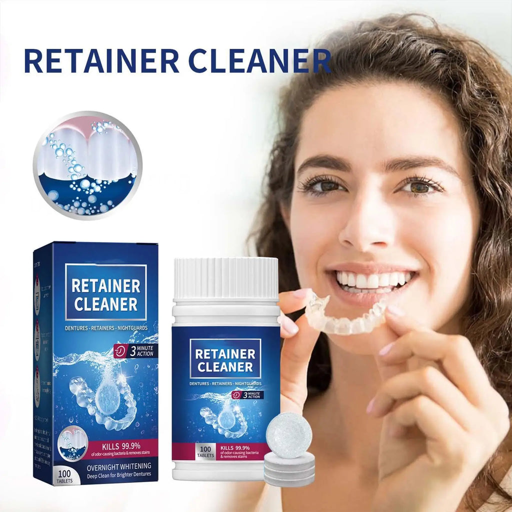 Denture Cleaning Tablets 100 Pack – Retainer & False Tooth Cleanser Denture Cleanser Tablets Axl Default Title