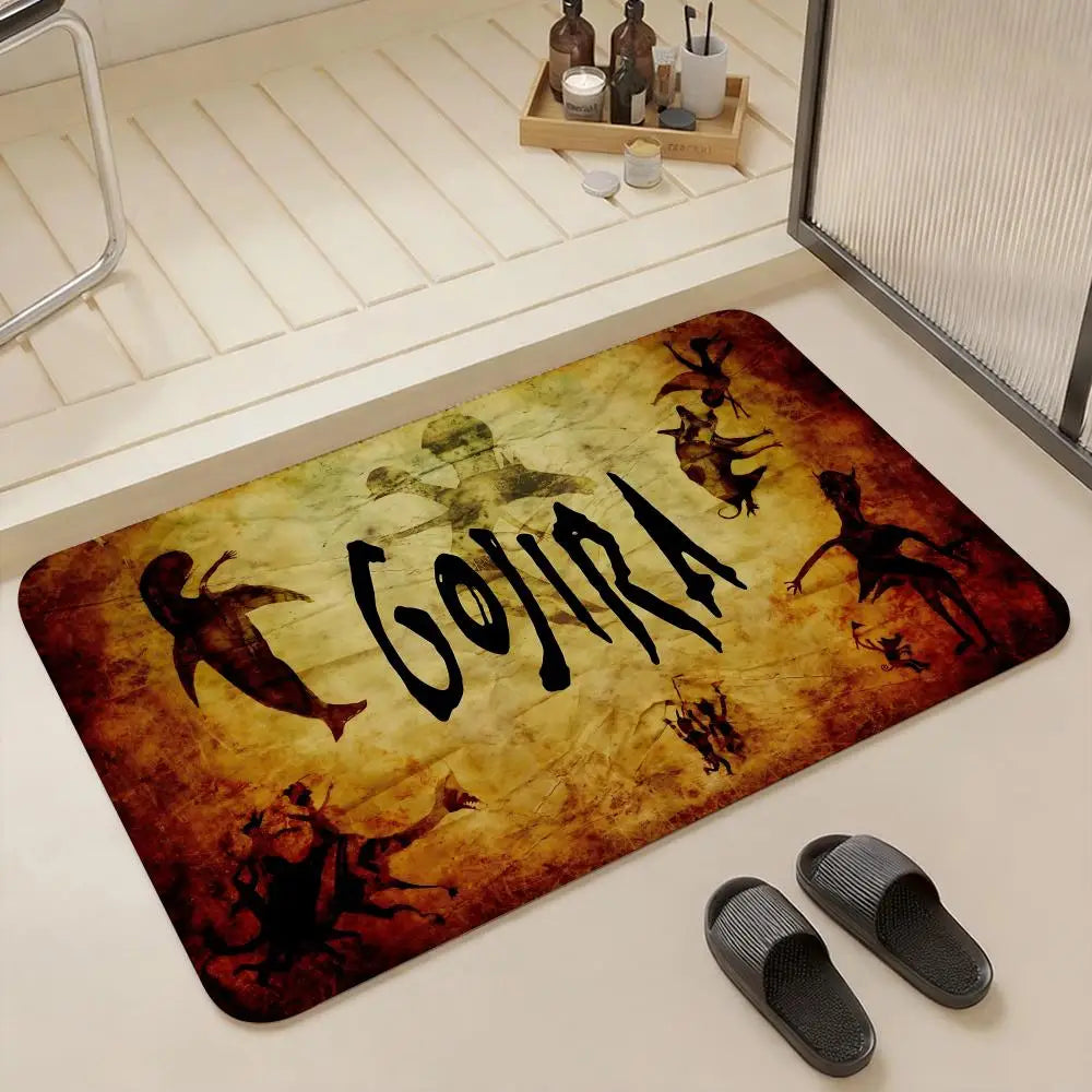 Gojira Band Flannel Floor Mat – Non-Slip Soft Indoor Rug Flannel Floor Mat Axl