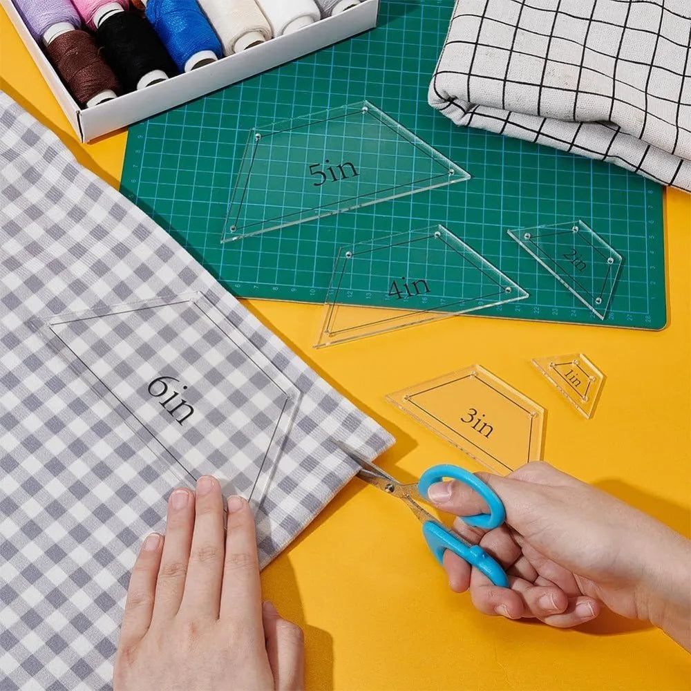 6-Pc Acrylic Quilting Half Template Rulers Set – 1 to 6 Inch Quilting Template Rulers Axl