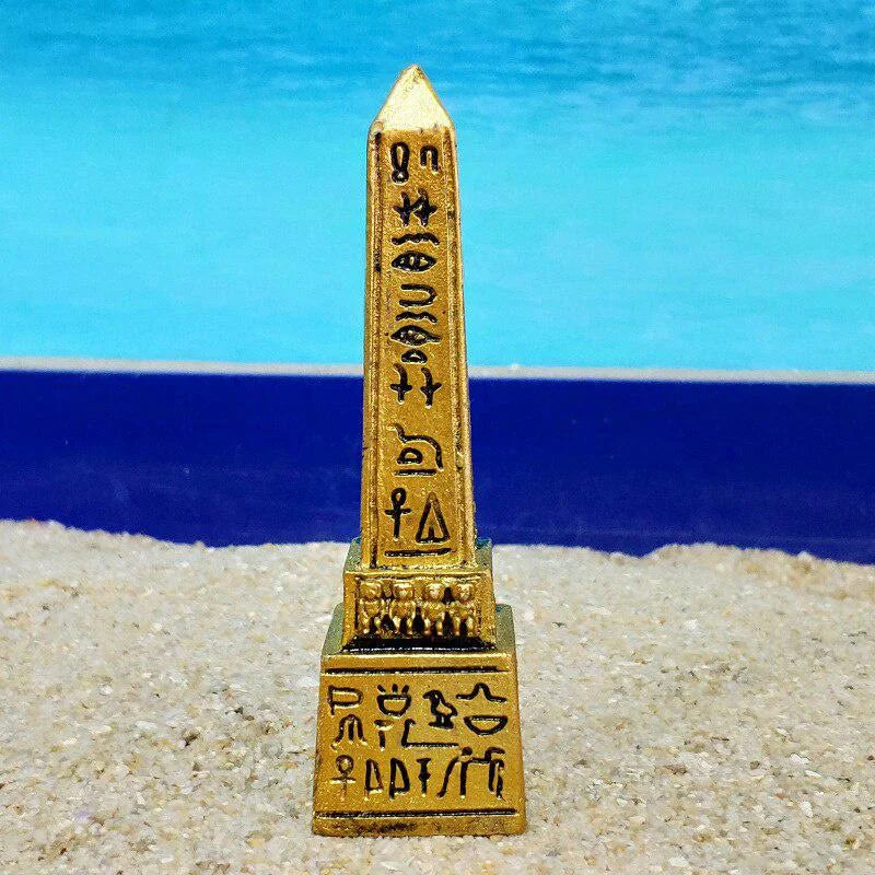 Mini Egyptian Obelisk Statue – Antique Resin Figurine Decor Decorative Figurine Axl