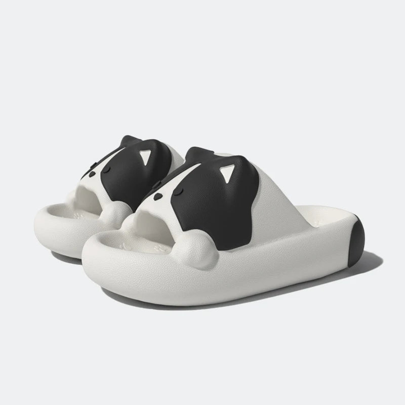 Lorilury Cartoon Dog EVA Cloud Slides – Cozy Home Slippers EVA Home Slippers Axl Black 44-45