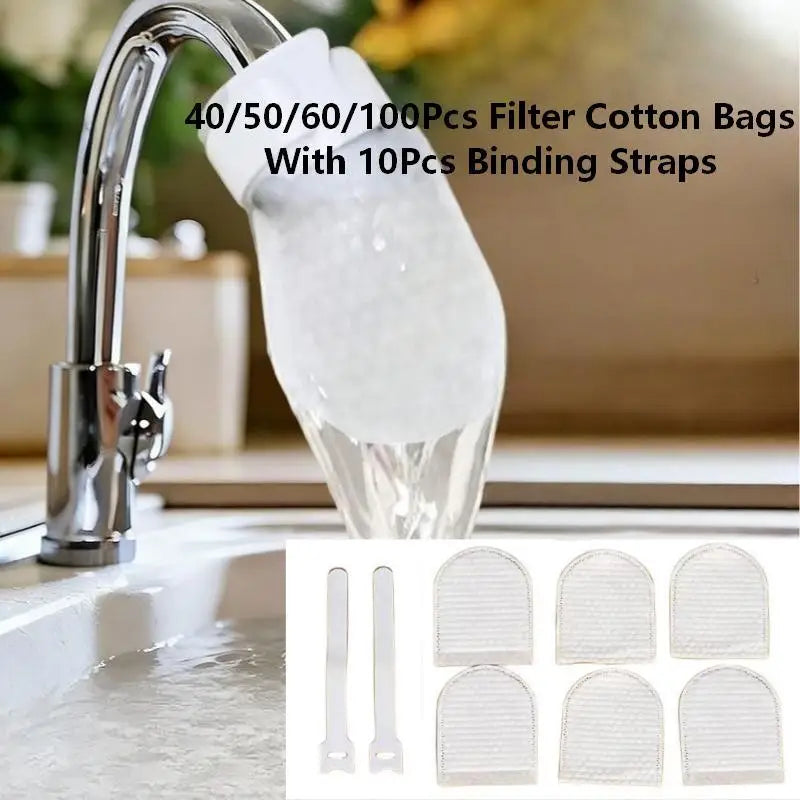 Disposable Faucet Filter Cotton Bags | Water Purifier Sock 40–100 Pcs Faucet Filter Bags Axl
