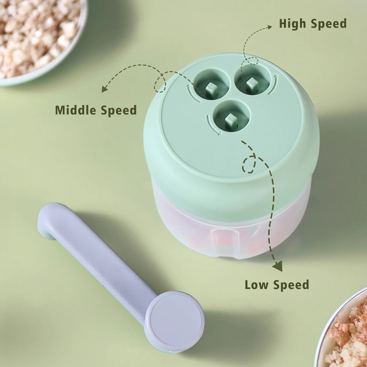 Mini Manual Garlic Chopper & Vegetable Mincer – 2pc Set Garlic Chopper Axl