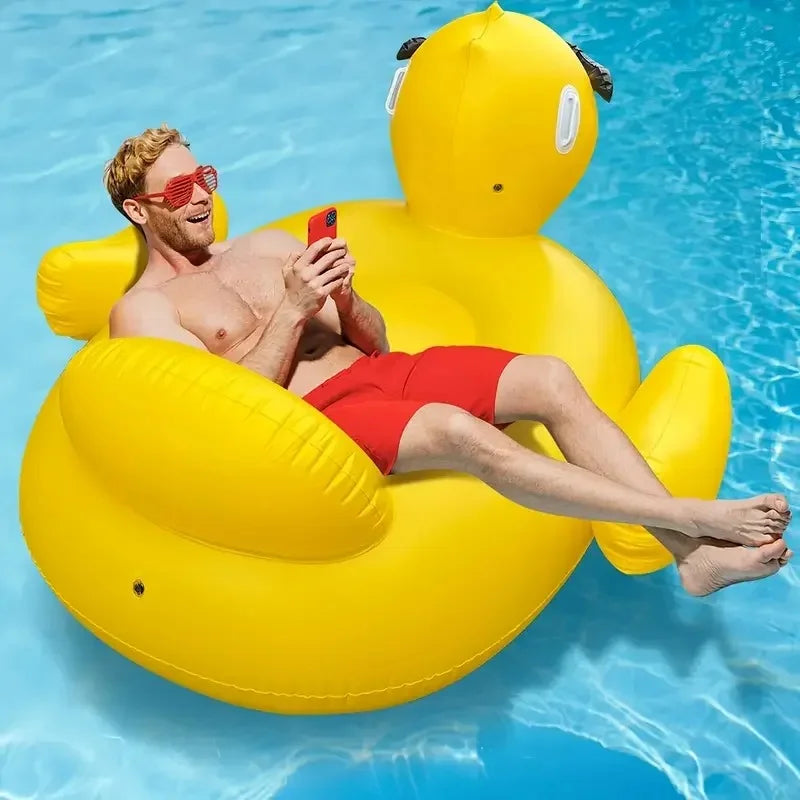Giant Duck Inflatable Pool Float – Thickened Air Mattress Lounger Inflatable Pool Float Axl