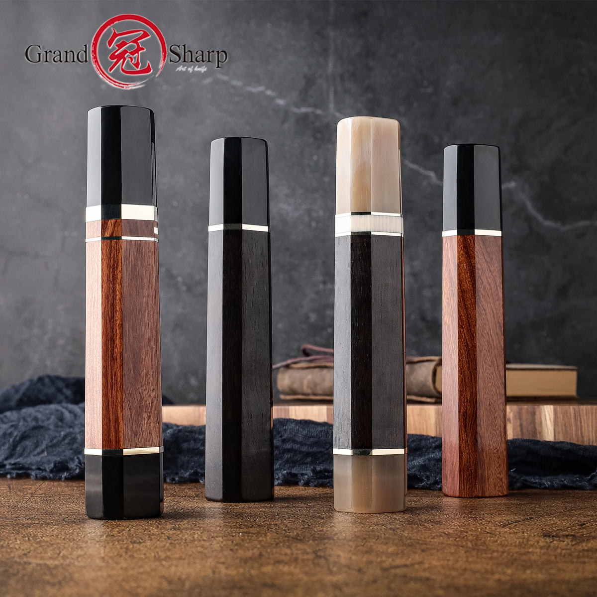 Grandsharp DIY Knife Handle – Ebony & Desert Ironwood Blank DIY Knife Handle Axl