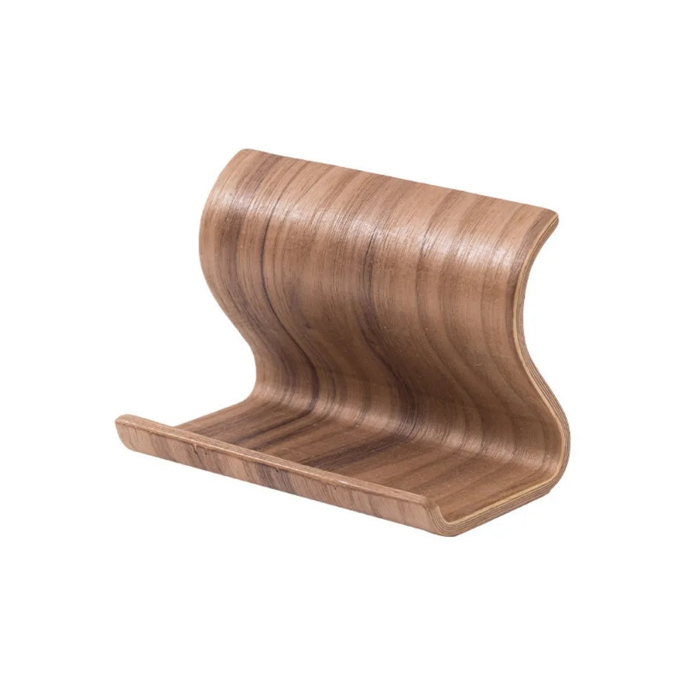 Solid Wood Phone Stand – Portable Wooden Mobile Holder Desk Wooden Phone Stand Axl L-Black Walnut