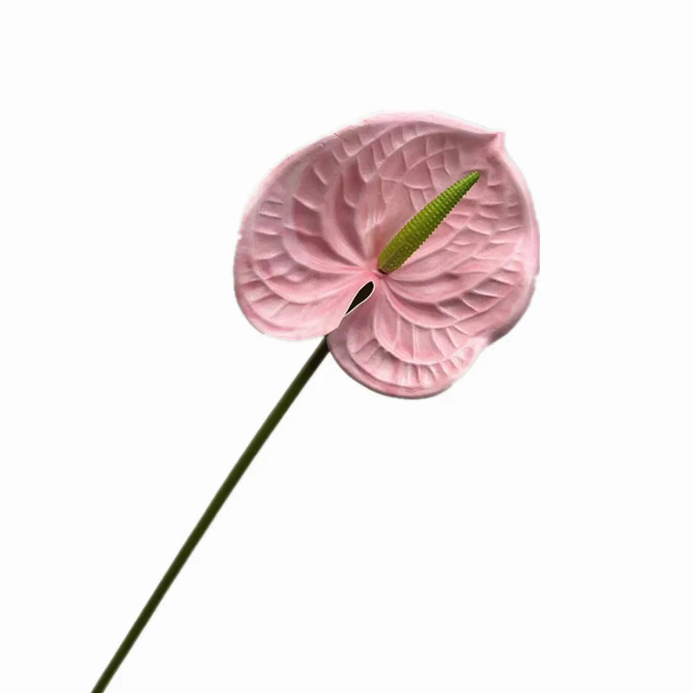 Burgundy Artificial Anthurium Stem 60cm | Faux Floral Branch Artificial Flower Stem Axl green red