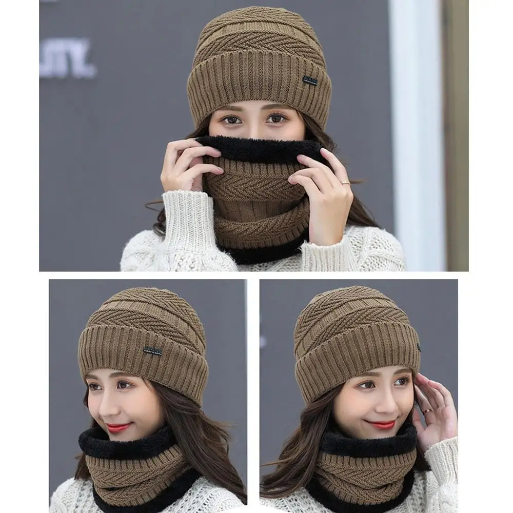 Winter Thermal Fleece Beanie Hat & Scarf Set – 2-in-1 Warm Beanie Hat Scarf Set Axl