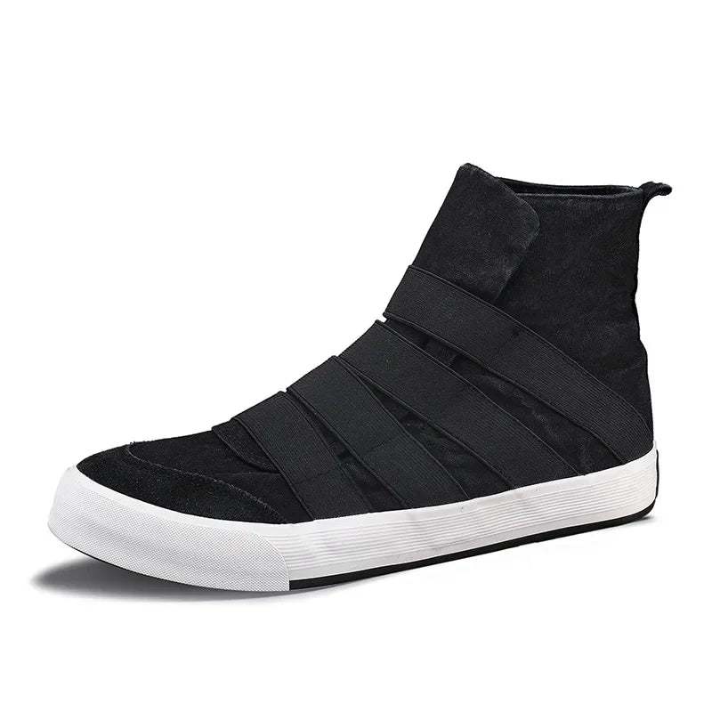 YBQJOO Korean High Cut Canvas Strap Casual Shoes | Unisex Canvas Casual Shoes Axl