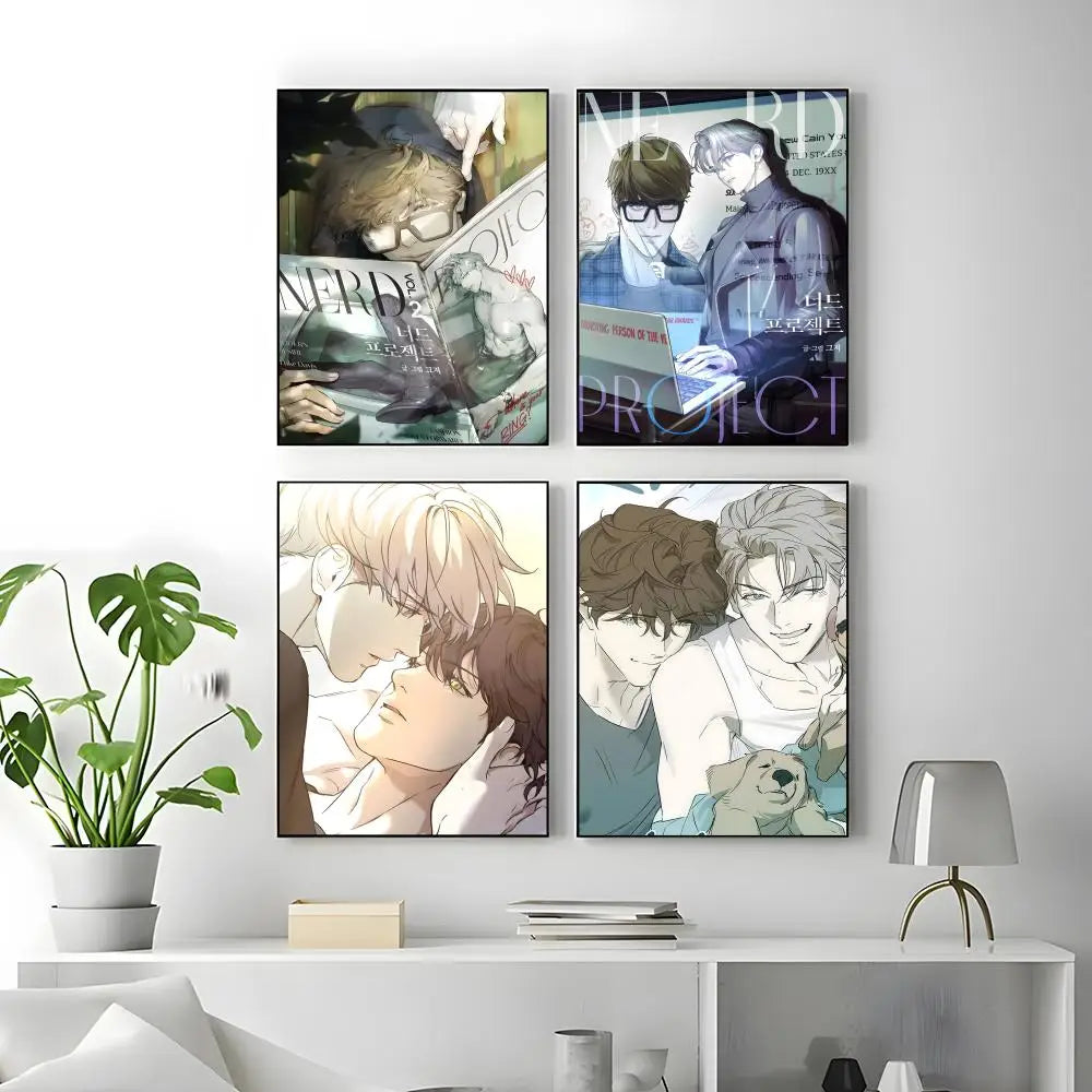 Webtoon BL Art Poster – Self-Adhesive Waterproof Wall Sticker Wall Art Poster Axl