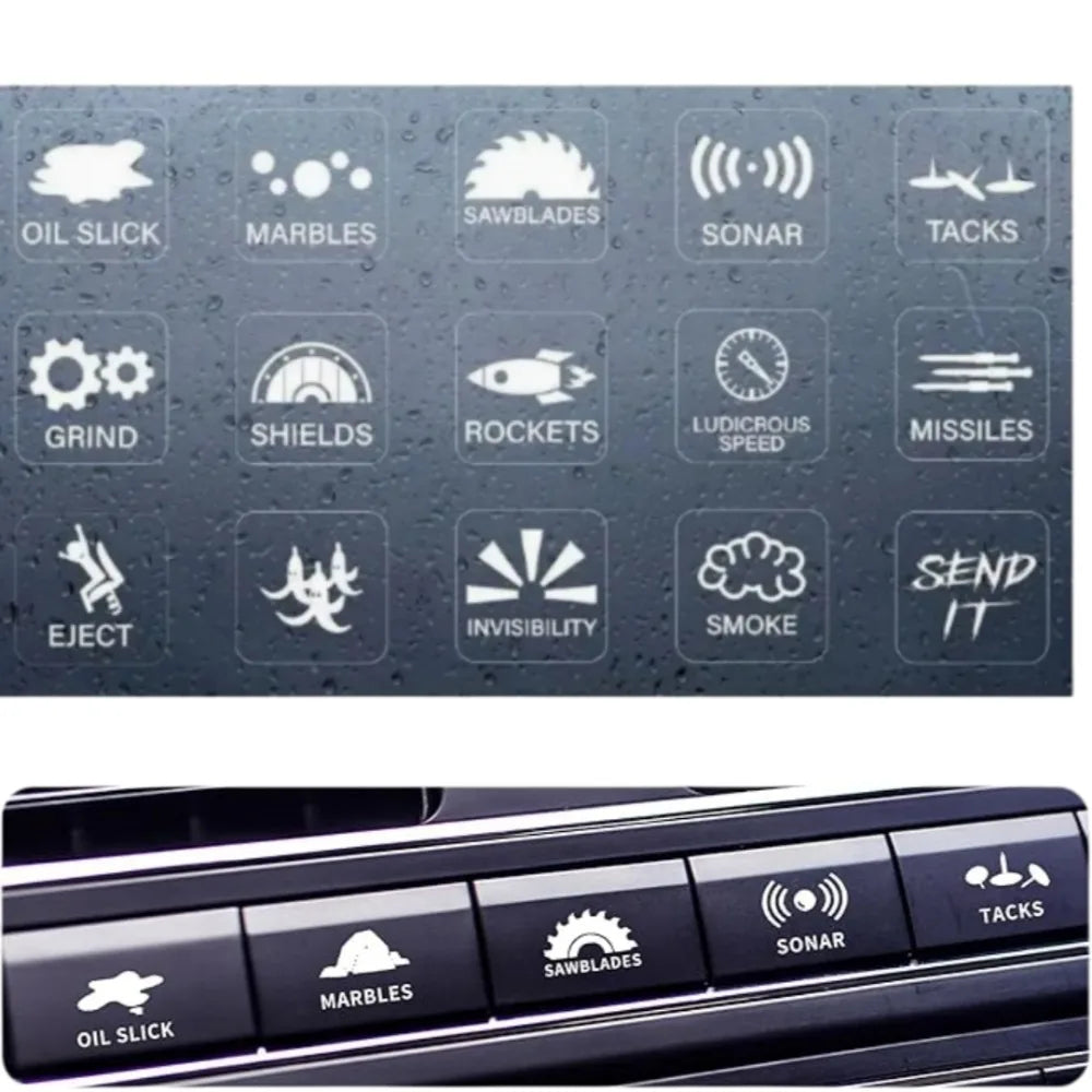15-Piece Car Switch Button Stickers – Dashboard Decal Set Car Interior Decals Axl
