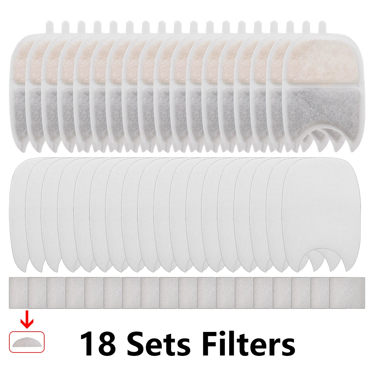 KEMORELA Pet Fountain Filter Sponges – 6 to 24 PCS Replacement Fountain Filter Sponge Axl 18PCS No plug