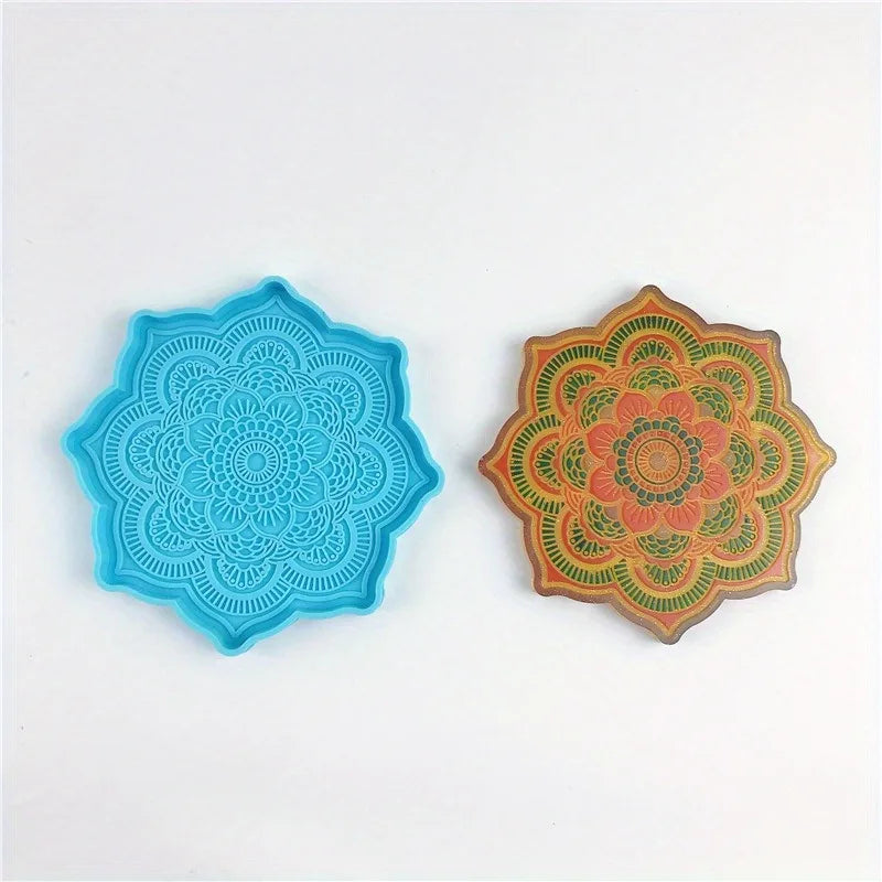 Mandala Silicone Coaster Mold – Epoxy Resin DIY Craft Mould Resin Casting Mold Axl