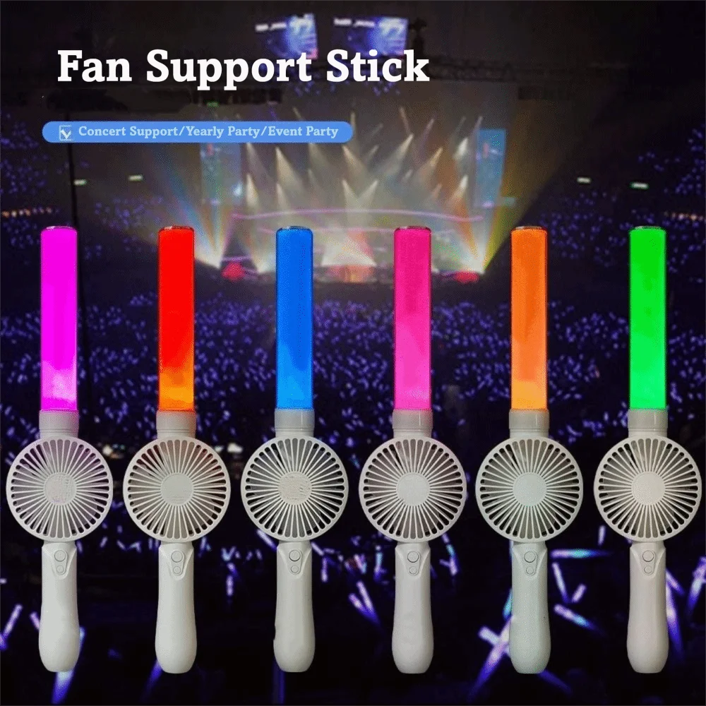 RGB LED Light-Up Rechargeable Handheld Fan – Music & Glow LED Handheld Fan Axl