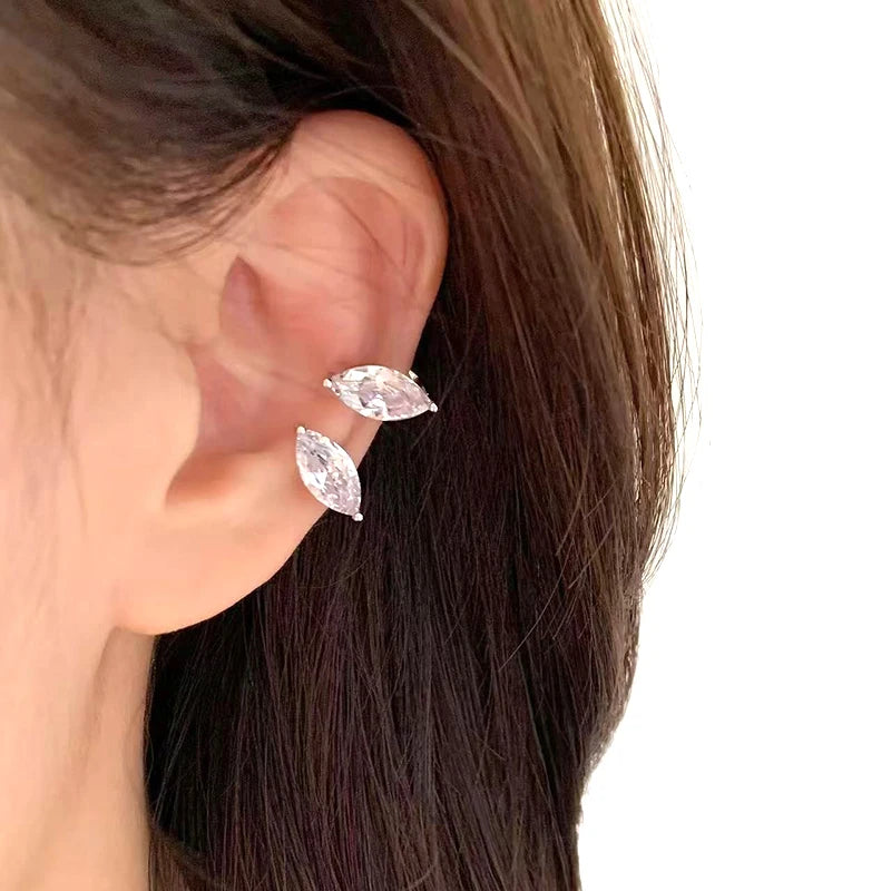 Zircon Ear Cuff Clip Earring – No Piercing Tassel for Women Clip-On Earring Axl OneSize