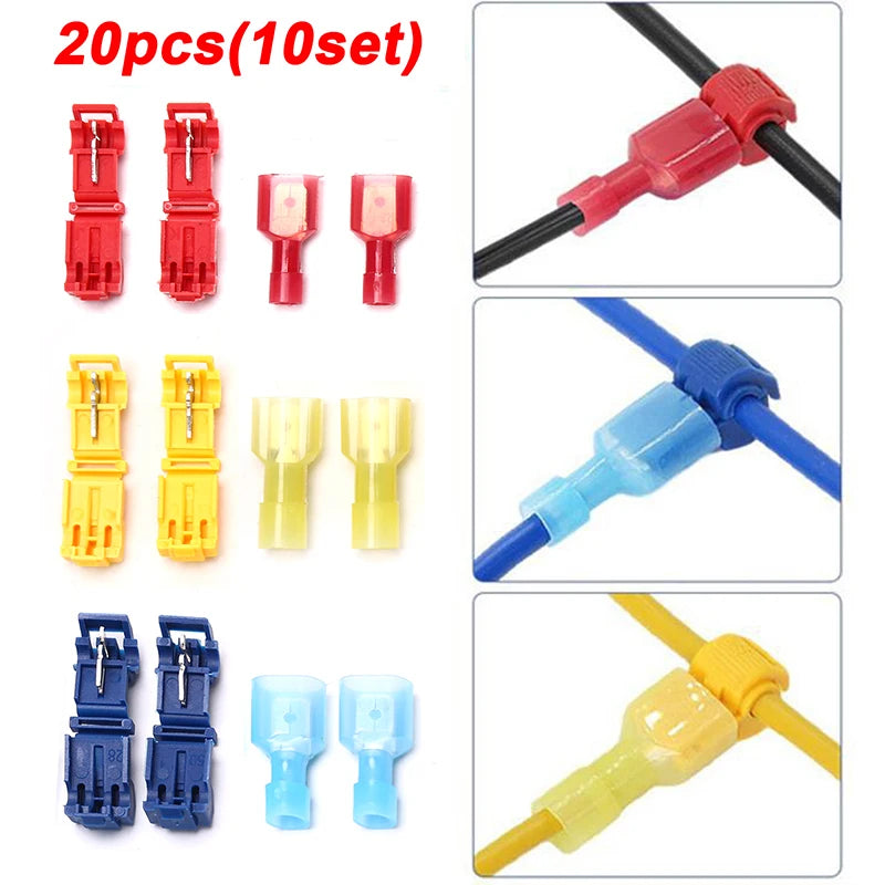 20Pcs T-Tap Splice Wire Connectors – Insulated Crimp Terminals Wire Crimp Terminals Axl