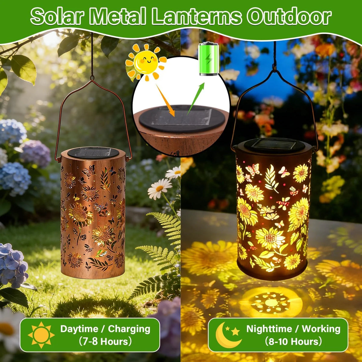 RGB Solar Sunflower Garden Light – Waterproof Projection Lantern Solar Garden Lantern Axl