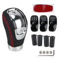 Universal 5/6 Speed PU Leather Gear Shift Knob – Manual Shifter Gear Shift Knob Axl Black red line