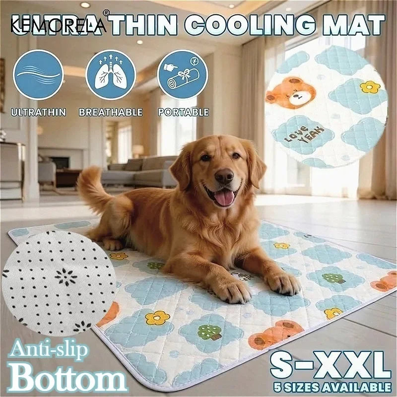 Pet Cooling Mat – Non-Slip Ice Silk Bed for Cats & Dogs Pet Cooling Mat Axl