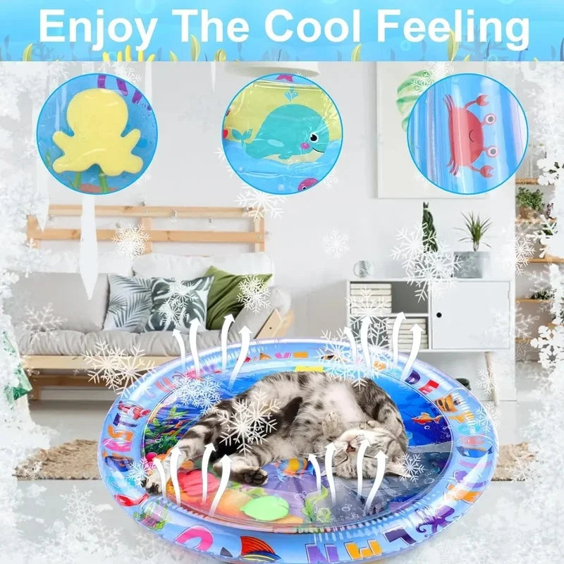 Inflatable Pet Water Sensory Play Mat – Ocean Fish Cooling Pad Pet Cooling Play Mat Axl