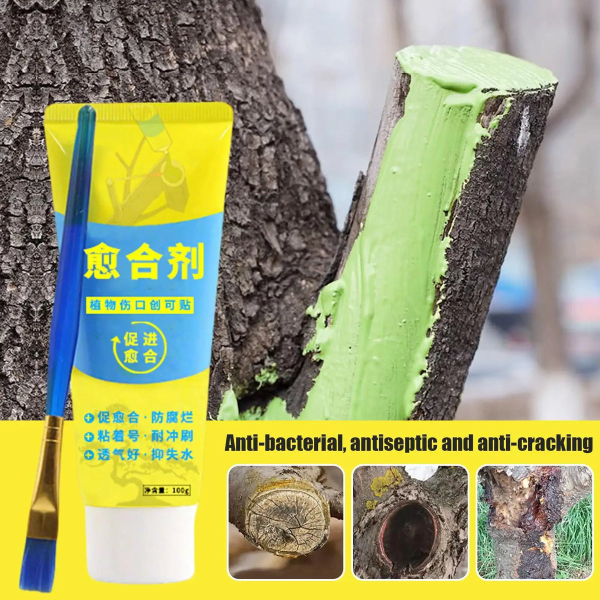 Tree Pruning Sealer 100g – Grafting Coating Cream with Brush Tree Pruning Sealer Axl