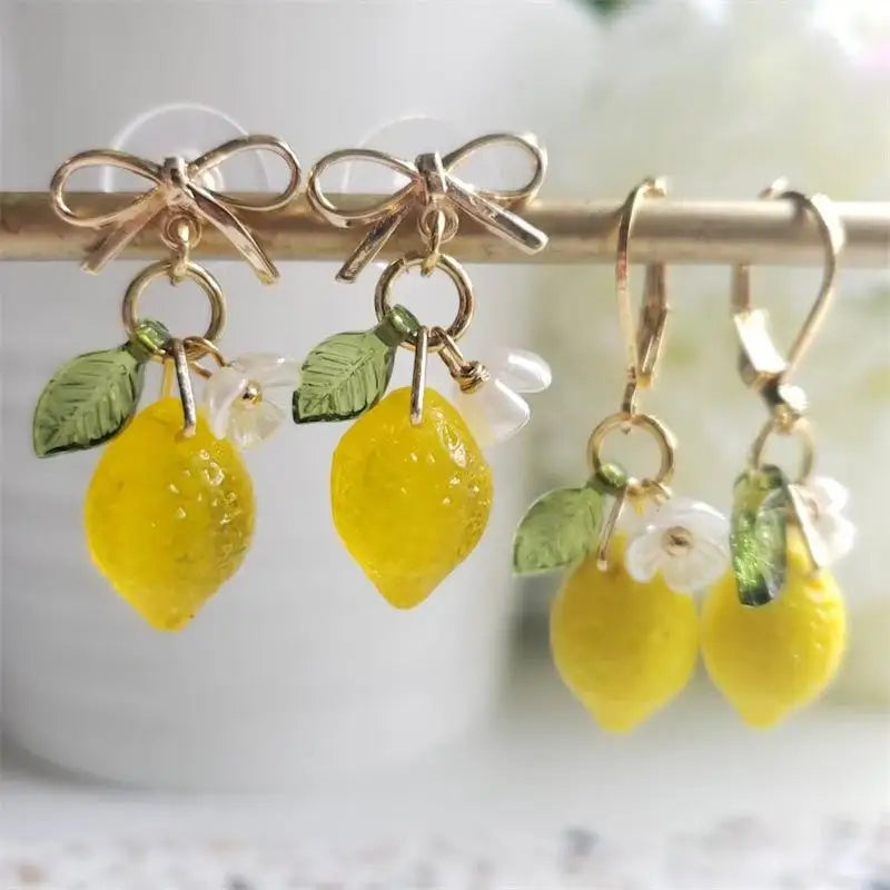 Lemon Tassel Dangle Earrings – Bohemian Fruit Jewelry Dangle Earrings Axl