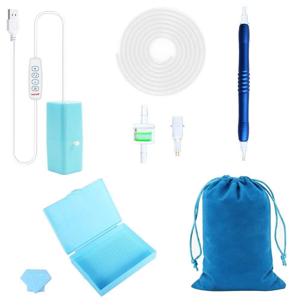 Electric Vacuum Diamond Painting Pen Kit – USB Suction Tool Diamond Painting Tool Axl Blue-B