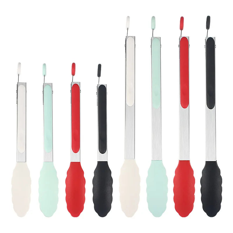 Silicone Food Tongs 9" & 12" – Kitchen, BBQ & Grilling Tongs Kitchen Serving Tongs Axl