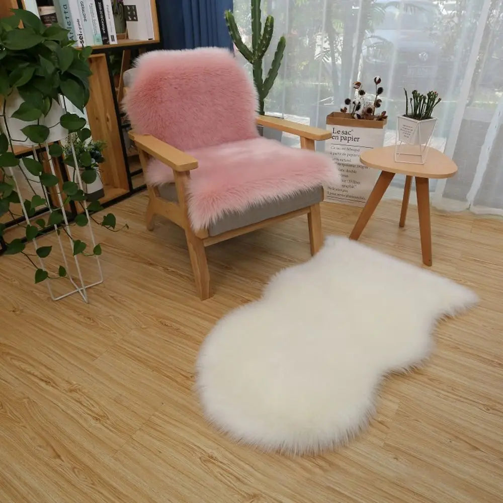 Faux Sheepskin Shaggy Rug – Soft Fluffy Mat for Home Decor Shaggy Area Rug Axl