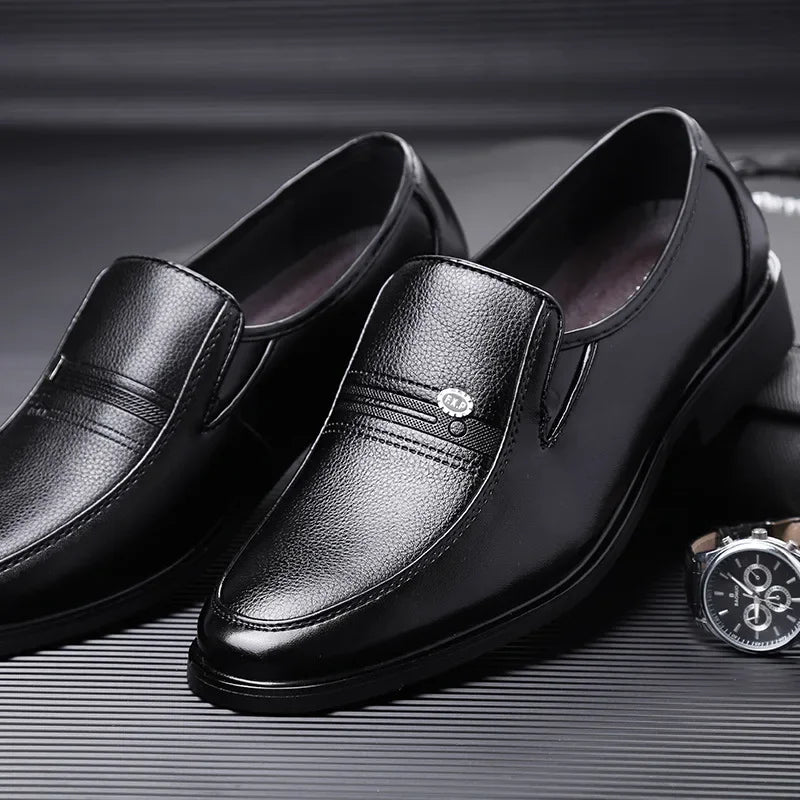 Men's Slip-On Loafers – PU Leather Business Casual Flat Shoes Men's Slip-On Loafers Axl