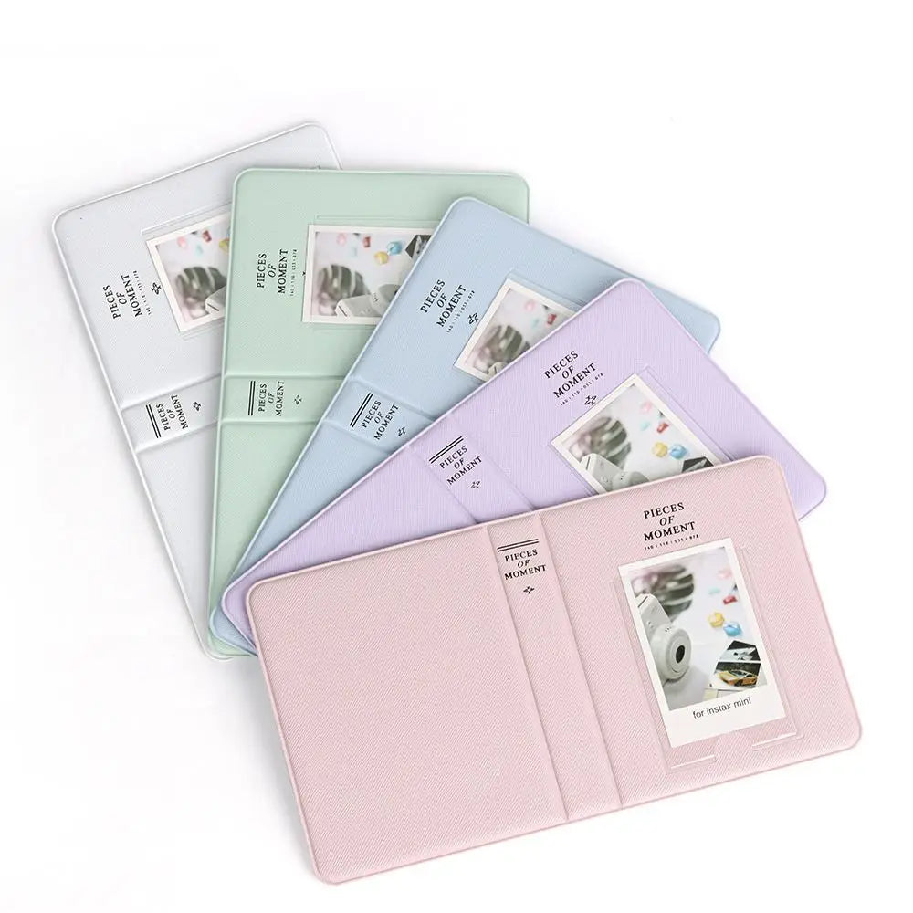 64-Pocket Instax Mini Photo Album – PU Leather 3" Picture Book Instant Photo Album Axl