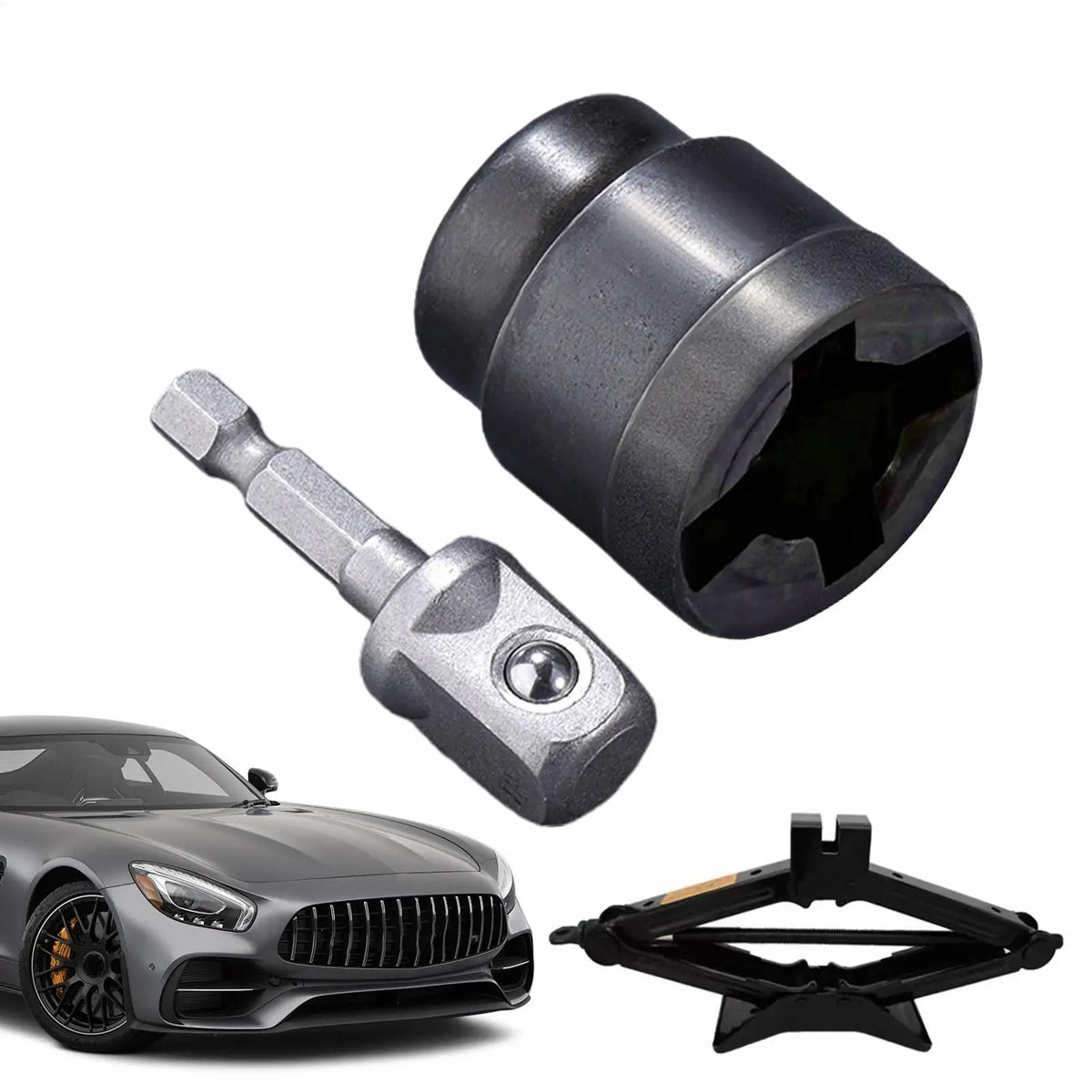 Universal Scissor Car Jack Adapter – Drill & Impact Wrench Car Jack Adapter Axl