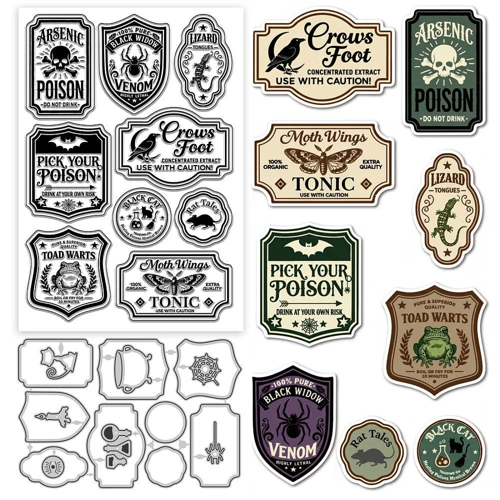 PVC Clear Stamps & Carbon Steel Cutting Dies – Scrapbooking Set Stamp & Die Set Axl AECH04-19225