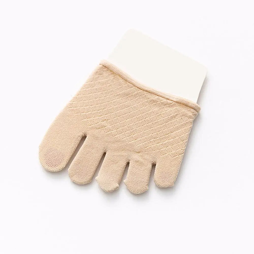 Women's Invisible Open Toe Non-Slip Mesh Cotton Socks Invisible Half Socks Axl Nude-full toes One Size