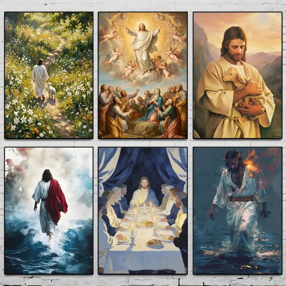 Bible Jesus HD Art Poster – Self-Adhesive Wall Sticker Decor Wall Art Poster Axl