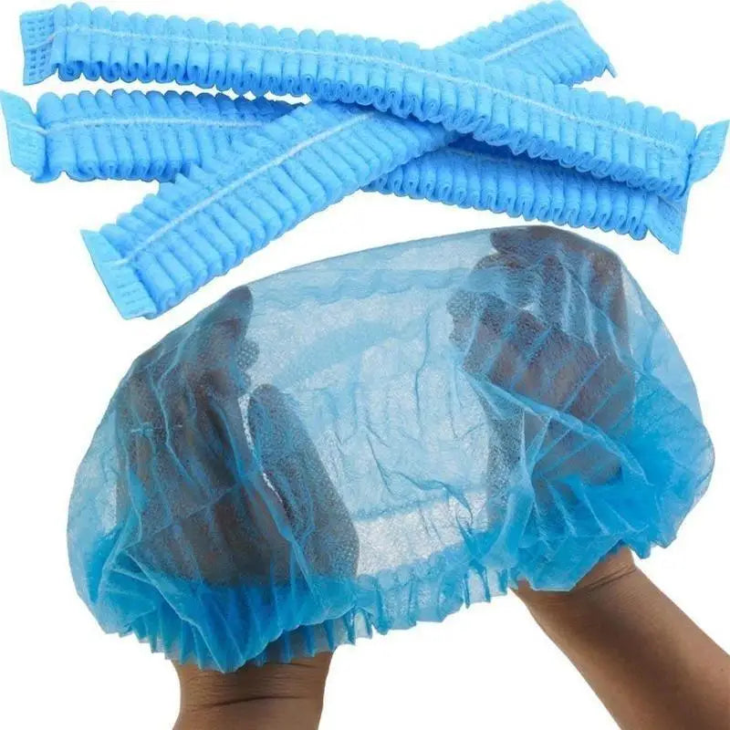 10-Pack Disposable Shower Caps – Non-Woven Pleated Dust-Proof Hat Disposable Shower Cap Axl